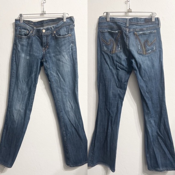 Citizens Of Humanity Ric Rac Flare Low Waist Flare Denim Jeanas 28 Dark Wash - Picture 1 of 8